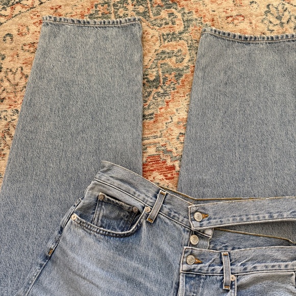 Agolde Broken Waistband Denim Jeans | 28 | Light Wash - Picture 4 of 7